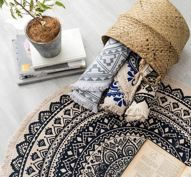 Handwoven Boho Tassel Rug-Your Soul Place